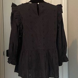 Target dark blue eyelet top.